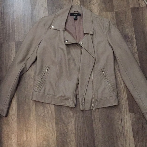 Beige leather jacket - Picture 1 of 6